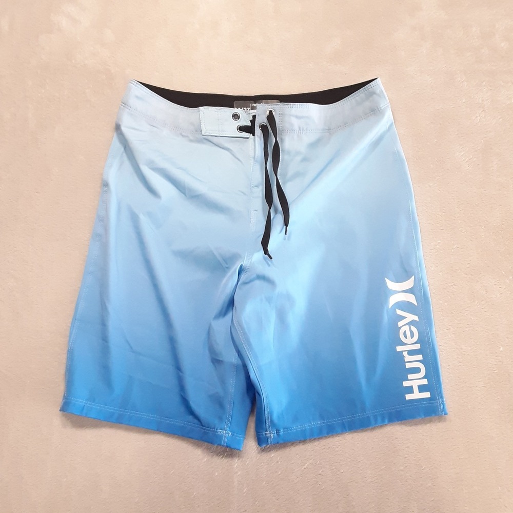 Hurley Phantom Boardshorts Boys Sz.14/27 Blue Ombre Gradient Design